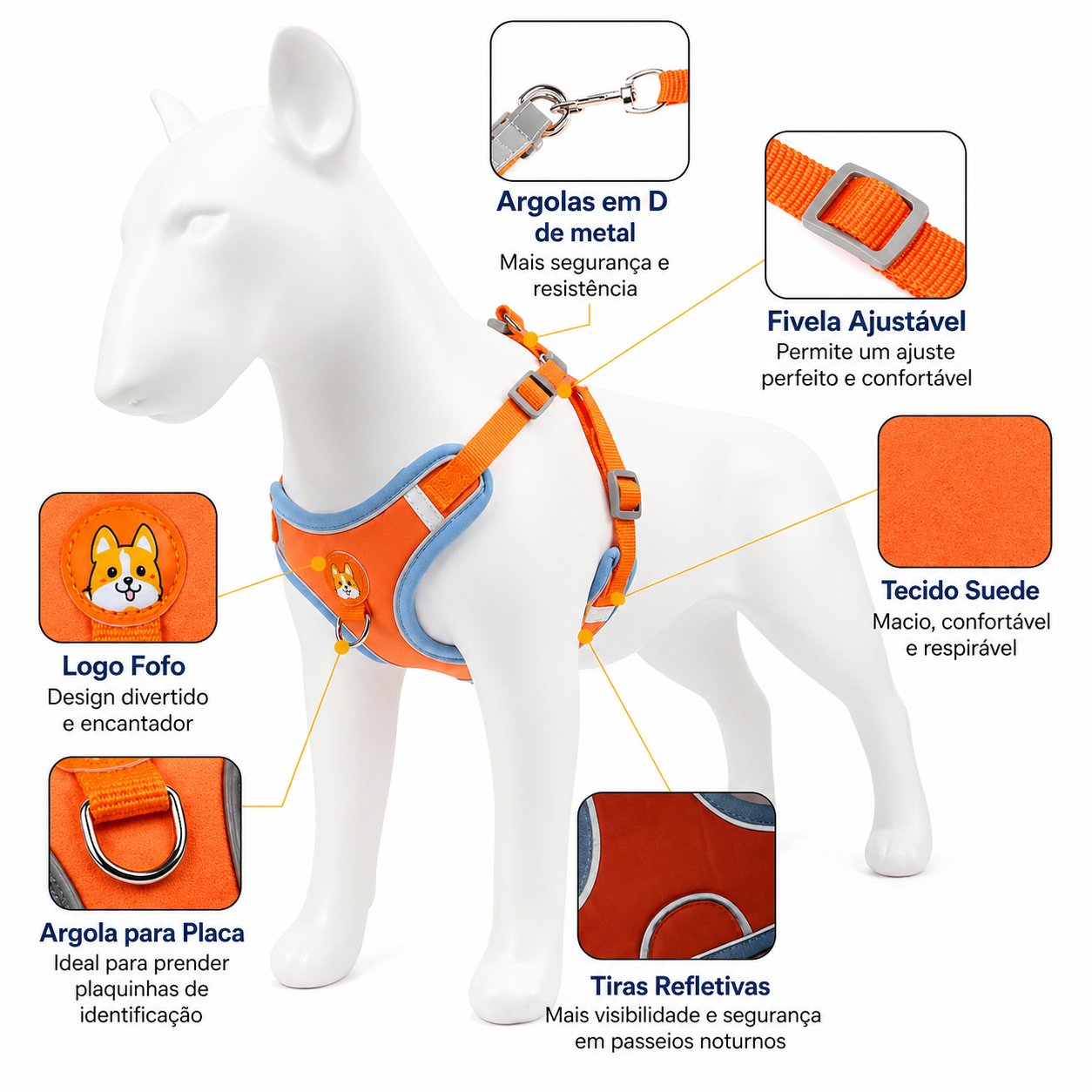 Peitoral Dog Joy Premium 🌈