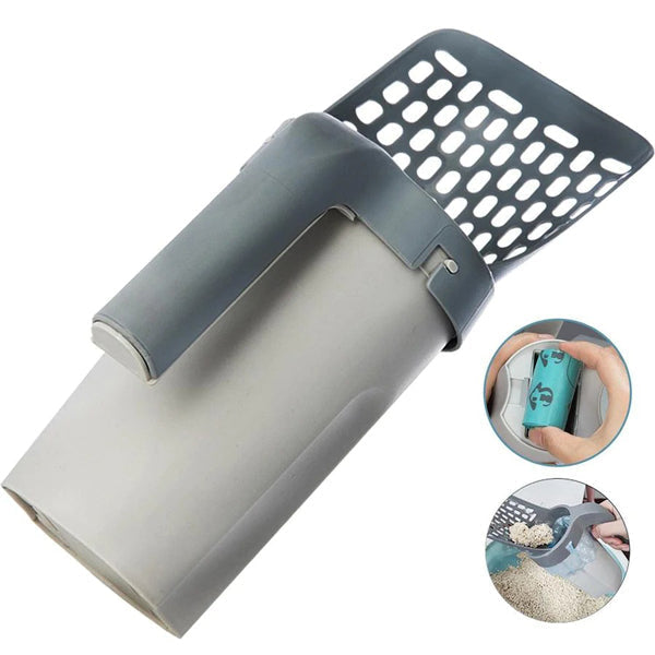 Pá Higiênica Premium CleanCat™ com Porta-Saquinhos